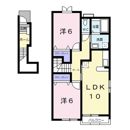 ＹＫハドソン小田Ｂの物件間取画像